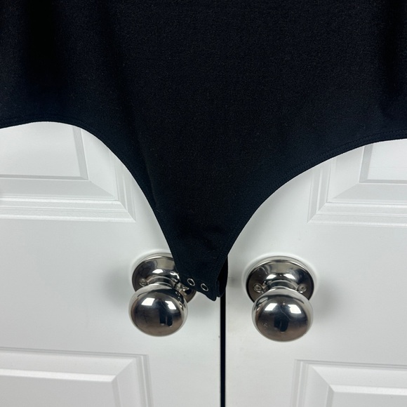 Express Black Body Contour Mock Neck Cutout Bodysuit - Picture 6 of 8